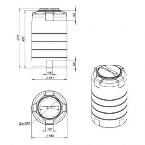 Фото-23418 Емкость T 200 литров синяя