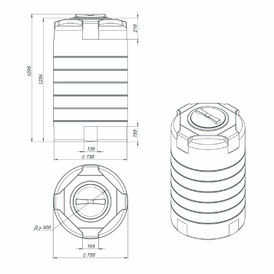 Фото-23490 Емкость T 500 литров синяя