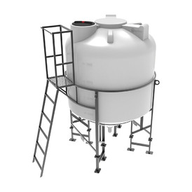 Емкость ЭкоПром ЦКТ 5000 л с патрубком 90мм белая в обрешетке New (разборной) с лестницей