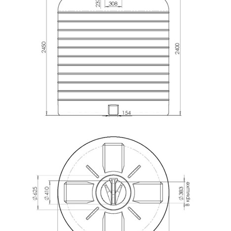 Фото-33563 Пластиковая вертикальная емкость 7000 литров (7 м3) Спутник Агро