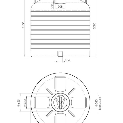 Фото-33587 Пластиковая вертикальная емкость 6000 литров (6 м3) Спутник Агро
