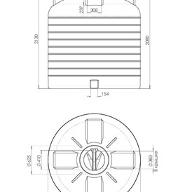 Фото-33587 Пластиковая вертикальная емкость 6000 литров (6 м3) Спутник Агро