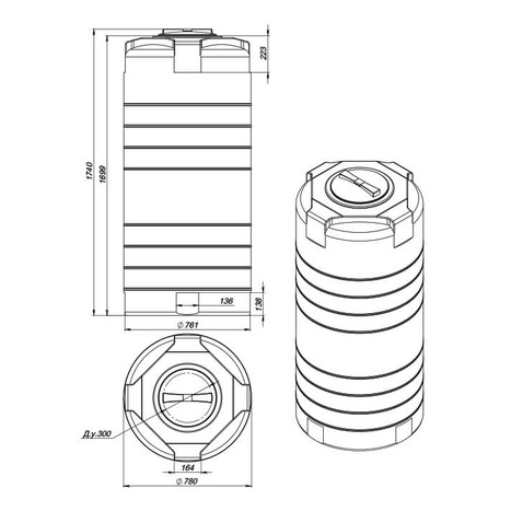 Фото-23506 Емкость T 750 литров синяя