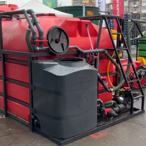 Фото-34127 МОБИЛЬНЫЙ РАСТВОРНЫЙ УЗЕЛ (РУТМ) 12000 литров (12 м3) - базовая комплектация без м/п. Спутник Агро.