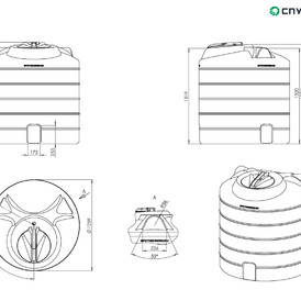 Фото-34107 Пластиковая вертикальная емкость ВЦ.125.О-1500 литров (1,5 м3) Спутник Агро