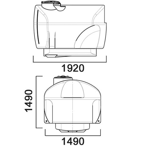 Фото-34407 Емкость 2500 литров с фланцем и откидной крышкой с клапаном - для опрыскивателей типа ОП-2500