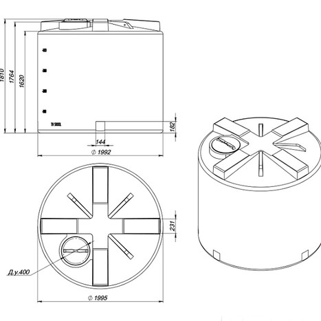 Фото-34315 Емкость TH 5000 литров синяя
