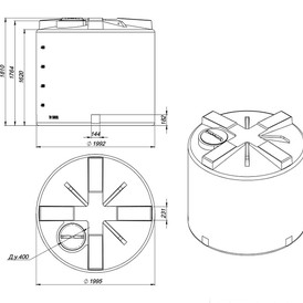 Фото-34315 Емкость TH 5000 литров синяя