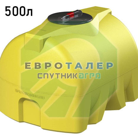 Фото-34627 Горизонтально-цилиндрическая усиленная емкость ГЦУ-500 зеленого цвета