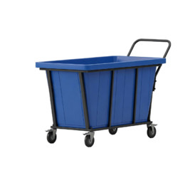 Ванна K 400 л синяя в тележке с поворотными колесами и ручкой