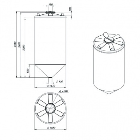 Фото-26634 Емкость ФМ 2000 литров белая