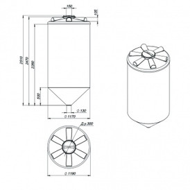 Фото-26634 Емкость ФМ 2000 литров белая