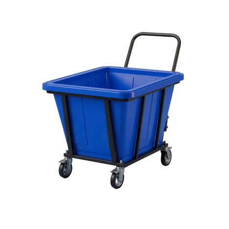 Фото-34743 Ванна K 200 л синяя в тележке с поворотными колесами и ручкой