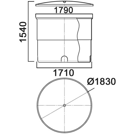 Фото-25110 Бак цилиндрический вертикальный 3000 литров