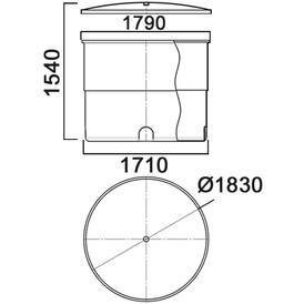 Фото-25110 Бак цилиндрический вертикальный 3000 литров