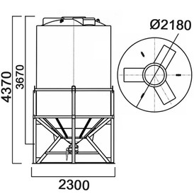Фото-26694 Бункер 11500 литров с дыхательным клапаном, с поворотной заслонкой