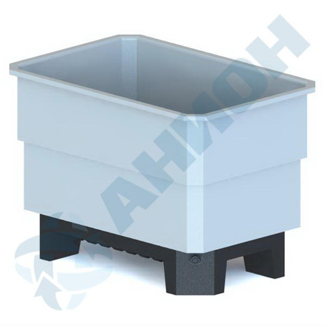 Фото-25142 Контейнер легкий КЛ500СП (полезный объем 480 литров) со сливом на подставке черного цвета (без крышки)