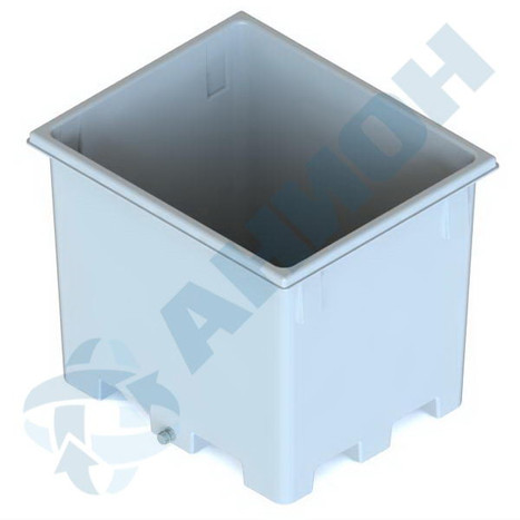 Фото-25146 Контейнер легкий КЛ500СП (полезный объем 480 литров) со сливом на подставке черного цвета (без крышки)