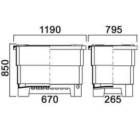 Фото-25138 Контейнер легкий КЛ500СП (полезный объем 480 литров) со сливом на подставке черного цвета (без крышки)