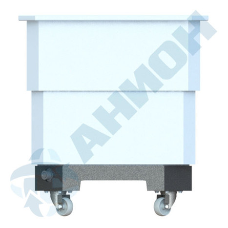 Фото-25162 Контейнер легкий КЛ500СПТ (полезный объем 480 литров) со сливом на пластмассовой подставке черного цвета с колесами (без крышки)