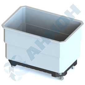 Контейнер легкий КЛ500СПТ (полезный объем 480 литров) со сливом на пластмассовой подставке черного цвета с колесами (без крышки)