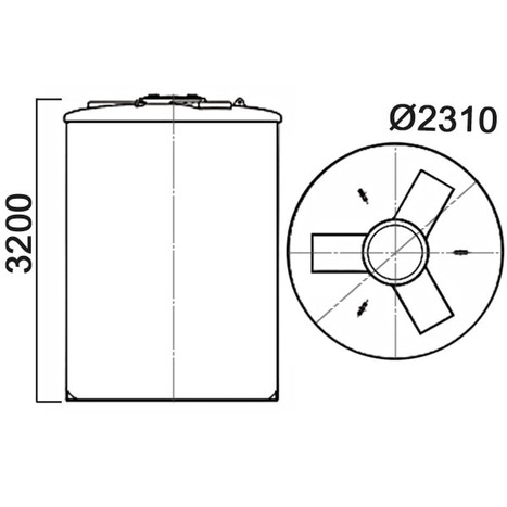 Фото-23686 Емкость цилиндрическая вертикальная 11800 литров с дыхательным клапаном