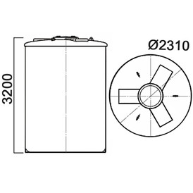 Фото-23686 Емкость цилиндрическая вертикальная 11800 литров с дыхательным клапаном