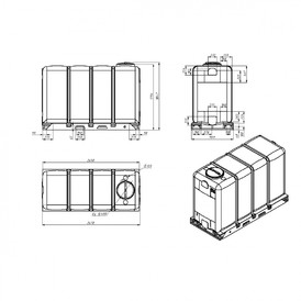 Фото-33815 Емкость KR 4000 литров белая в обрешетке