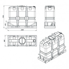 Фото-25718 Емкость SK 2000 литров синяя в обрешетке