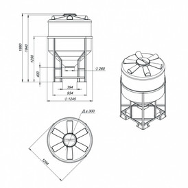 Фото-26738 Емкость ФМ 1000 литров белая в обрешетке