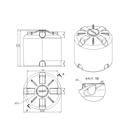 Фото-27694 Емкость КАС TR 8000 литров красный