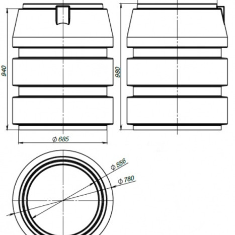 Фото-30954 Горловина септика Росток 940мм серый