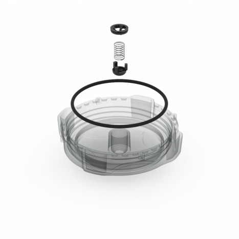 Фото-35079 Крышка для емкости D240мм накидная c дыхательным клапаном пластик