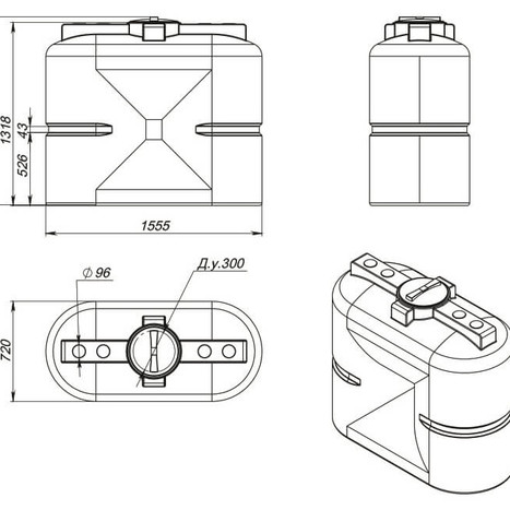 Фото-33715 Емкость S 1000 литров белая