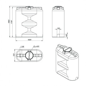 Фото-25806 Емкость S 1500 литров синяя