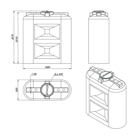 Фото-25842 Емкость SL 2000 литров синяя