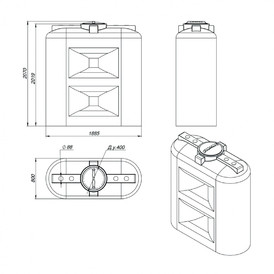 Фото-25842 Емкость SL 2000 литров синяя
