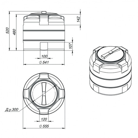 Фото-23842 Емкость T 100 литров синяя