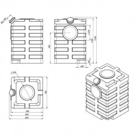 Фото-25882 Емкость универсальная 600 литров белая