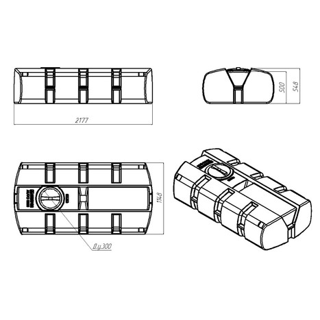 Фото-34815 Емкость AUTO 1000 литров NEW синяя