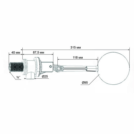 Фото-34087 Поплавковый клапан G3/4 пластик шар