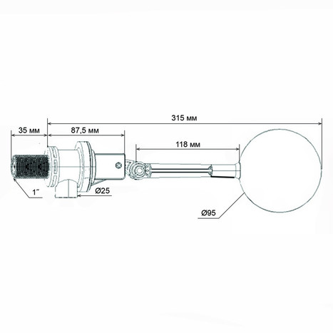 Фото-34071 Поплавковый клапан G1 пластик