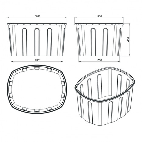 Фото-25254 Ванна 400 литров синяя