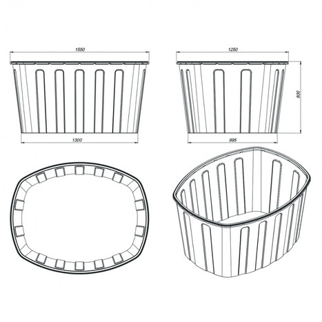 Фото-25258 Ванна 1000 литров синяя