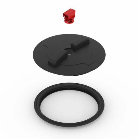 Фото-35067 Крышка для емкости D350мм резьбовая c дыхательным клапаном пластик