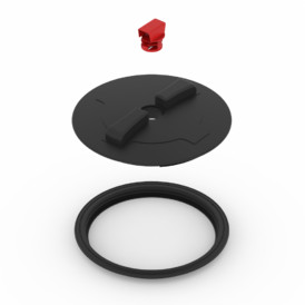 Фото-35067 Крышка для емкости D350мм резьбовая c дыхательным клапаном пластик