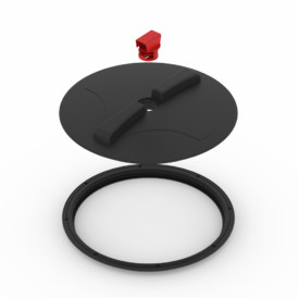 Фото-35087 Крышка для емкости D450мм резьбовая c дыхательным клапаном пластик