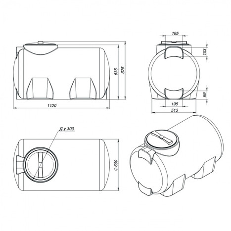 Фото-23978 Емкость H 300 литров синяя