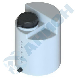 Дозировочный контейнер 60 литров с крышкой и заглушкой для хим. продукции