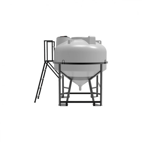 Фото-27082 Емкость ЦКТ 3000 литров с патрубком в обрешетке с лестницей